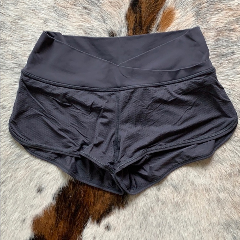 Pebble grey LuluLemon athletic shorts